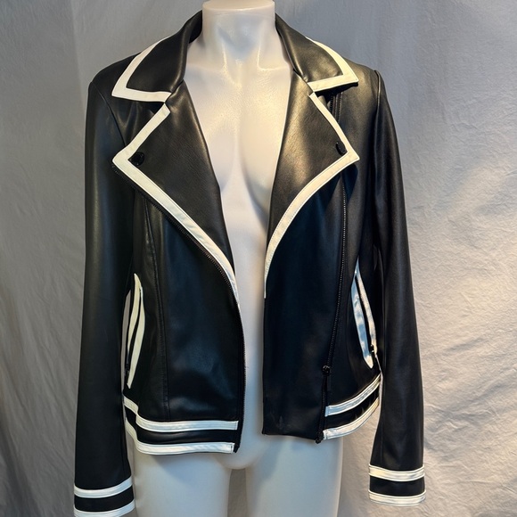 Karl Lagerfeld Jackets & Blazers - Karl Lagerfeld Black Jacket with White Accents